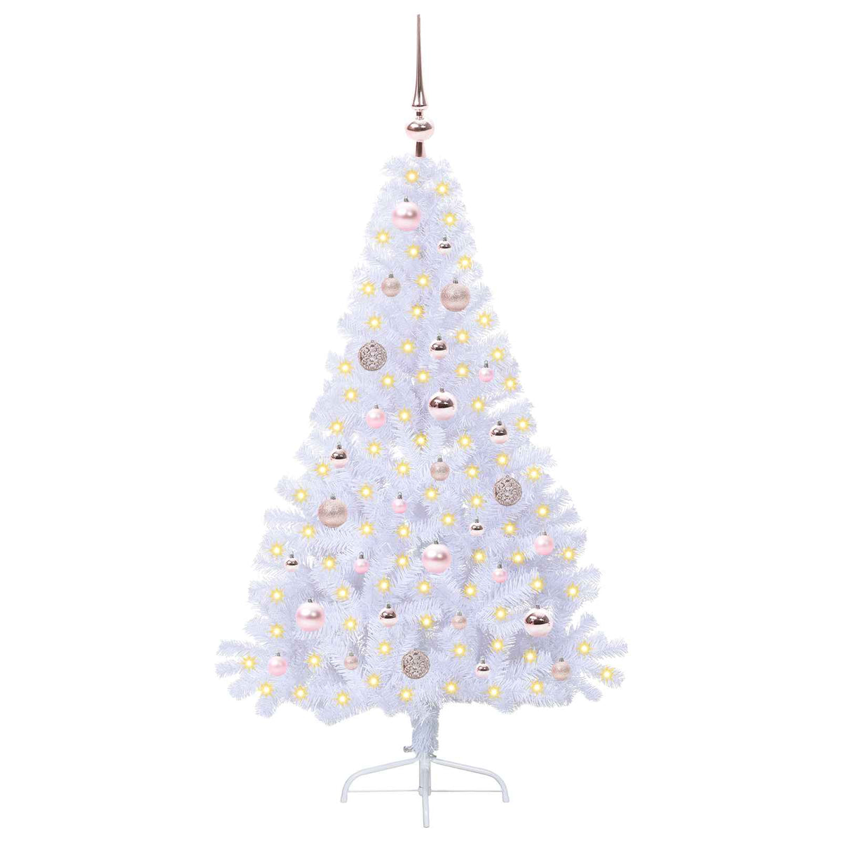 Kunstkerstboom met 150 LED Wit 150 cm PVC en staal