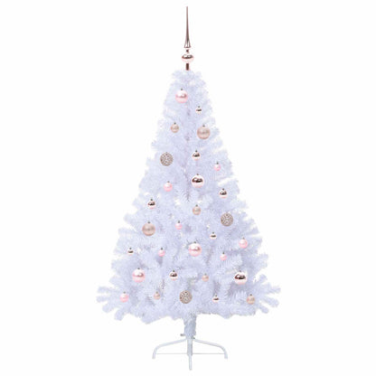 Kunstkerstboom met 150 LED Wit 150 cm PVC en staal