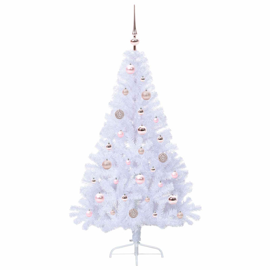Kunstkerstboom met 150 LED Wit 150 cm PVC en staal