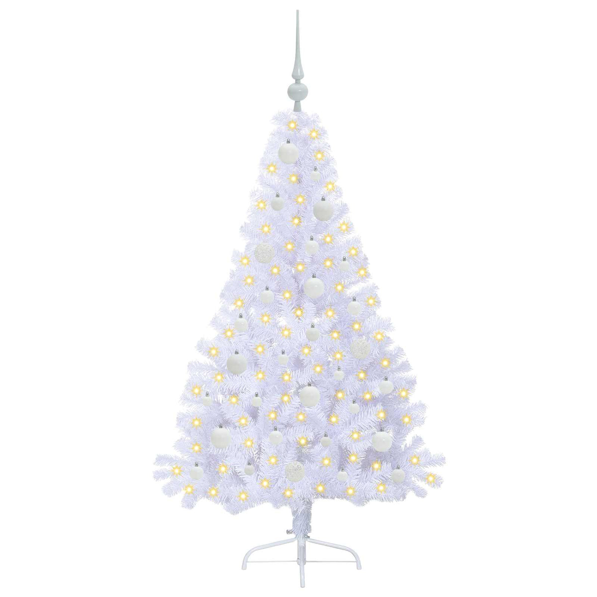 Kunstkerstboom met 150 LED Wit 150 cm PVC en staal