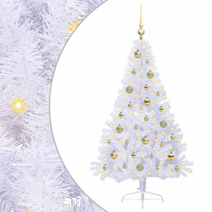 Kunstkerstboom met 150 LED Wit 150 cm PVC en staal