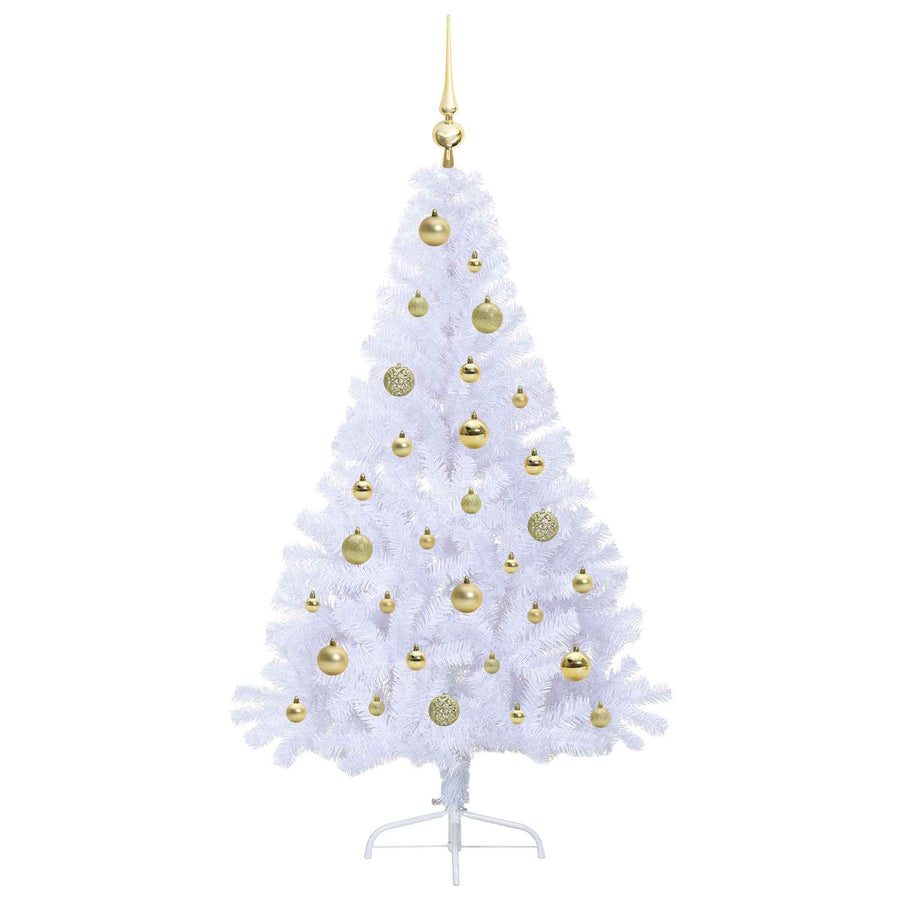 Kunstkerstboom met 150 LED Wit 150 cm PVC en staal
