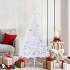 Kunstkerstboom 150 cm wit 150 LED PVC staal