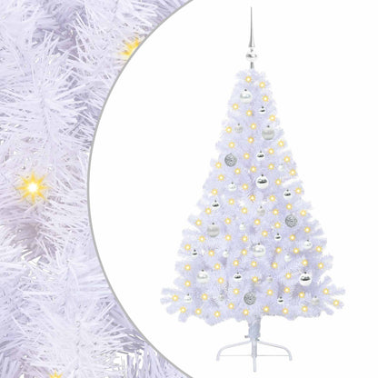 Kunstkerstboom met 150 LED Wit 150 cm PVC en staal