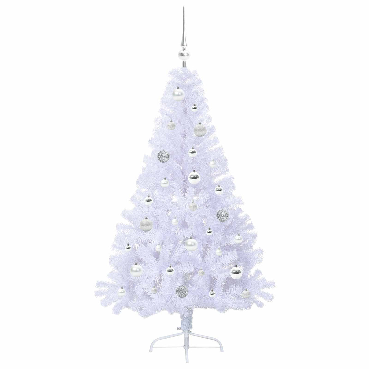 Kunstkerstboom met 150 LED Wit 150 cm PVC en staal
