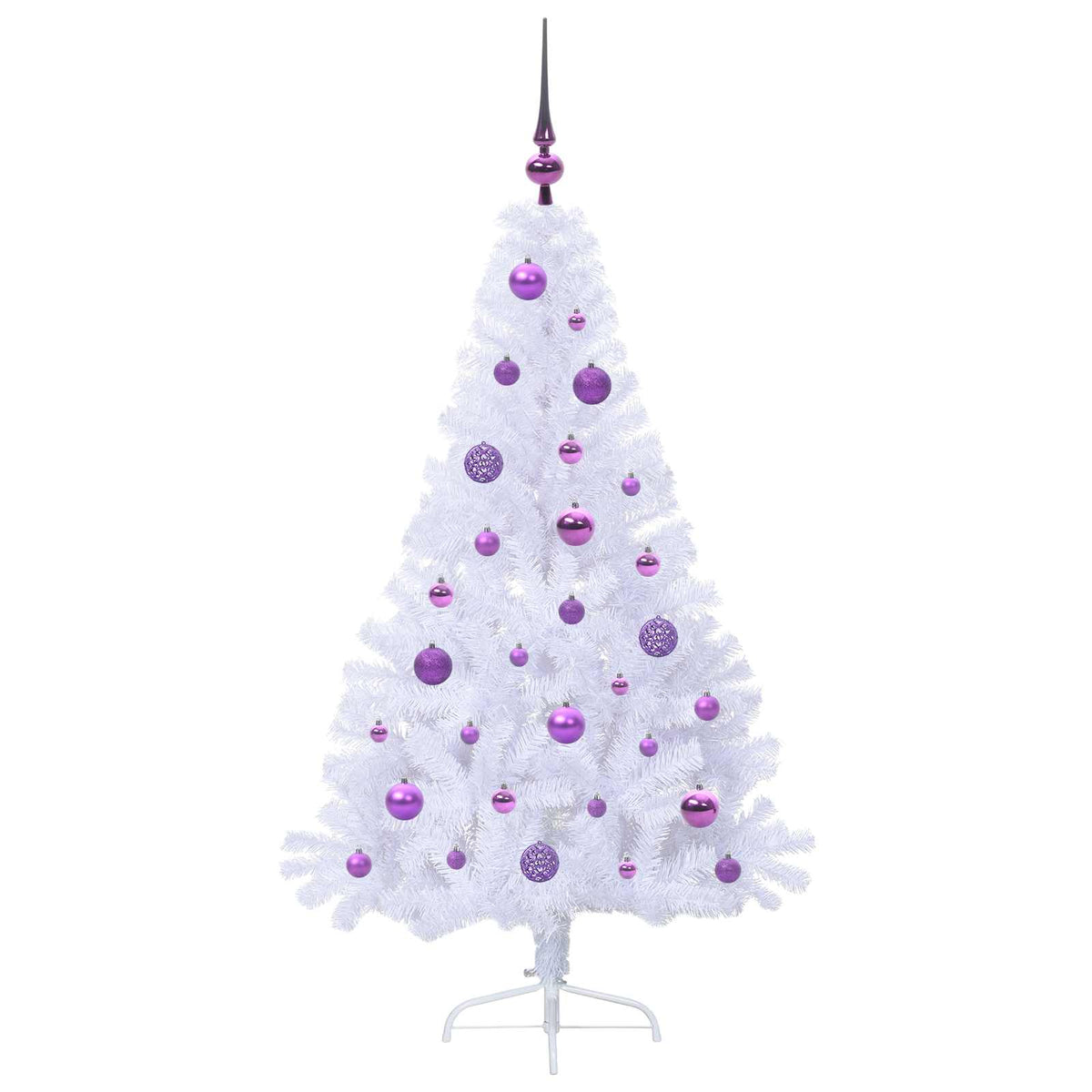 Kunstkerstboom met 150 LED Wit 150 cm PVC en staal