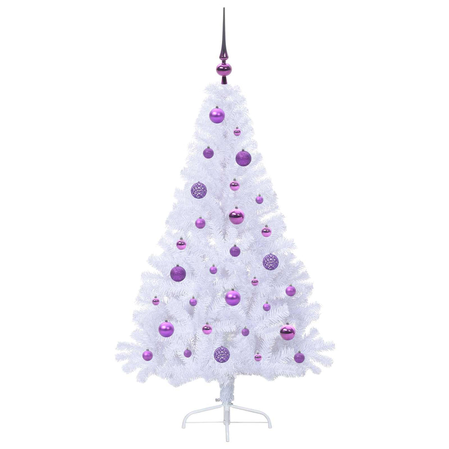 Kunstkerstboom met 150 LED Wit 150 cm PVC en staal