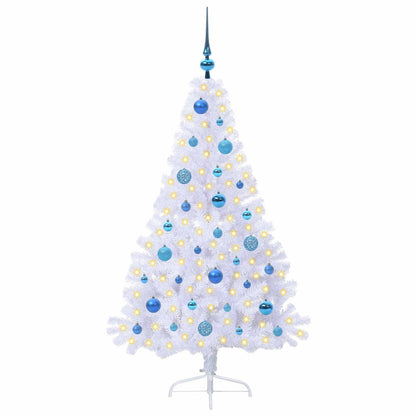 Kunstkerstboom met 150 LED Wit 150 cm PVC en staal