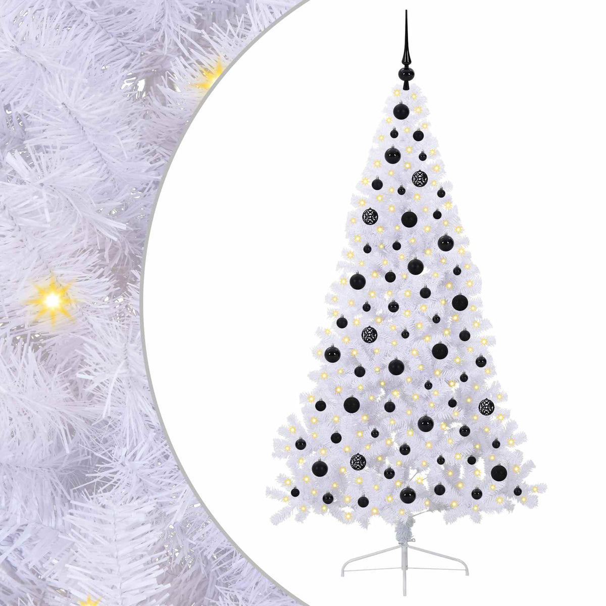 Kunstkerstboom met 300 LED Wit 180 cm PVC en staal