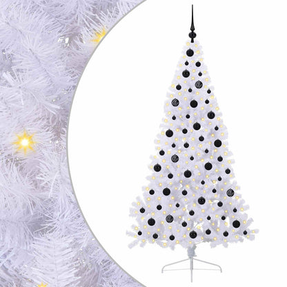 Kunstkerstboom met 300 LED Wit 180 cm PVC en staal