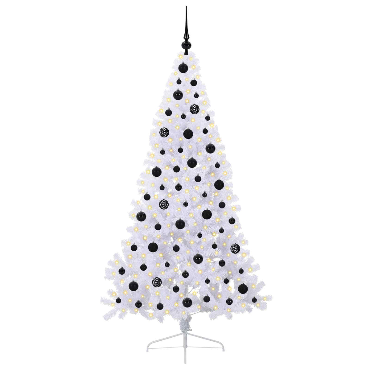 Kunstkerstboom met 300 LED Wit 180 cm PVC en staal