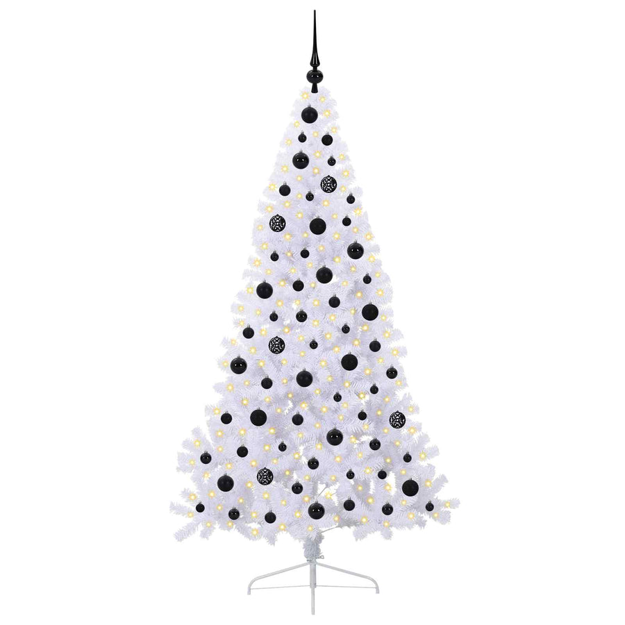 Kunstkerstboom met 300 LED Wit 180 cm PVC en staal