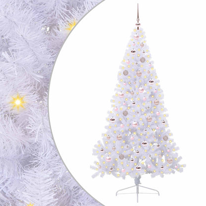 Kunstkerstboom met 300 LED Wit 180 cm PVC en staal
