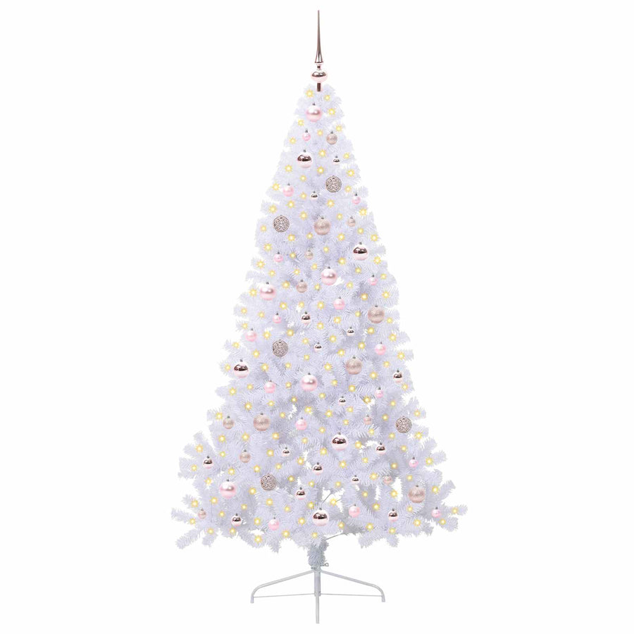 Kunstkerstboom met 300 LED Wit 180 cm PVC en staal