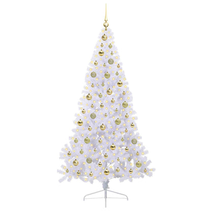Kunstkerstboom met 300 LED Wit 180 cm PVC en staal