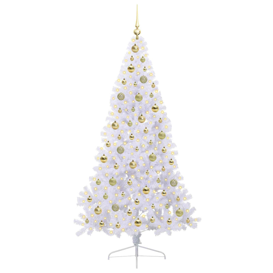 Kunstkerstboom met 300 LED Wit 180 cm PVC en staal