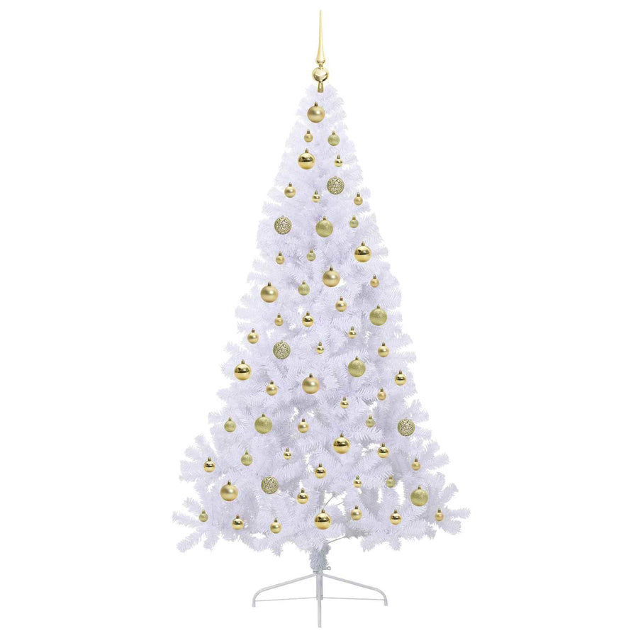 Kunstkerstboom met 300 LED Wit 180 cm PVC en staal