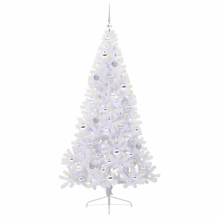 Kunstkerstboom met 300 LED Wit 180 cm PVC en staal