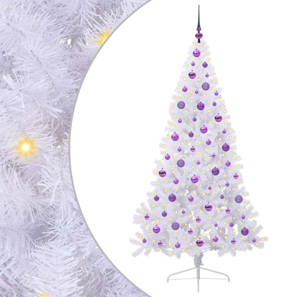 Kunstkerstboom met 300 LED Wit 180 cm PVC en staal