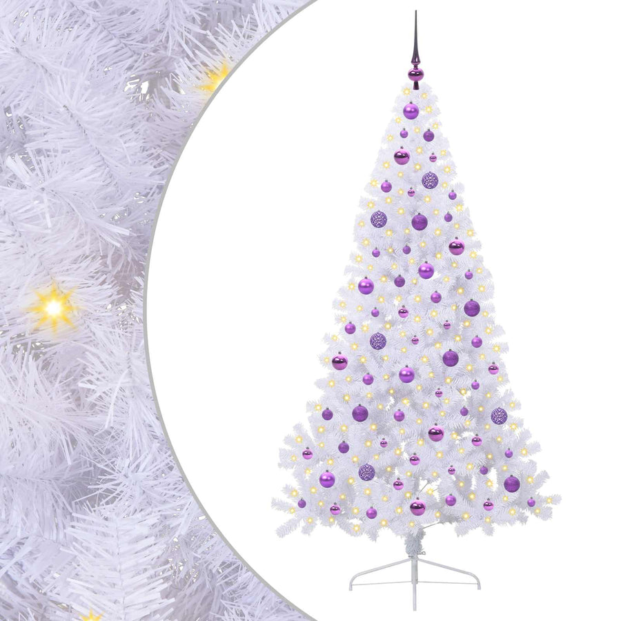 Kunstkerstboom met 300 LED Wit 180 cm PVC en staal
