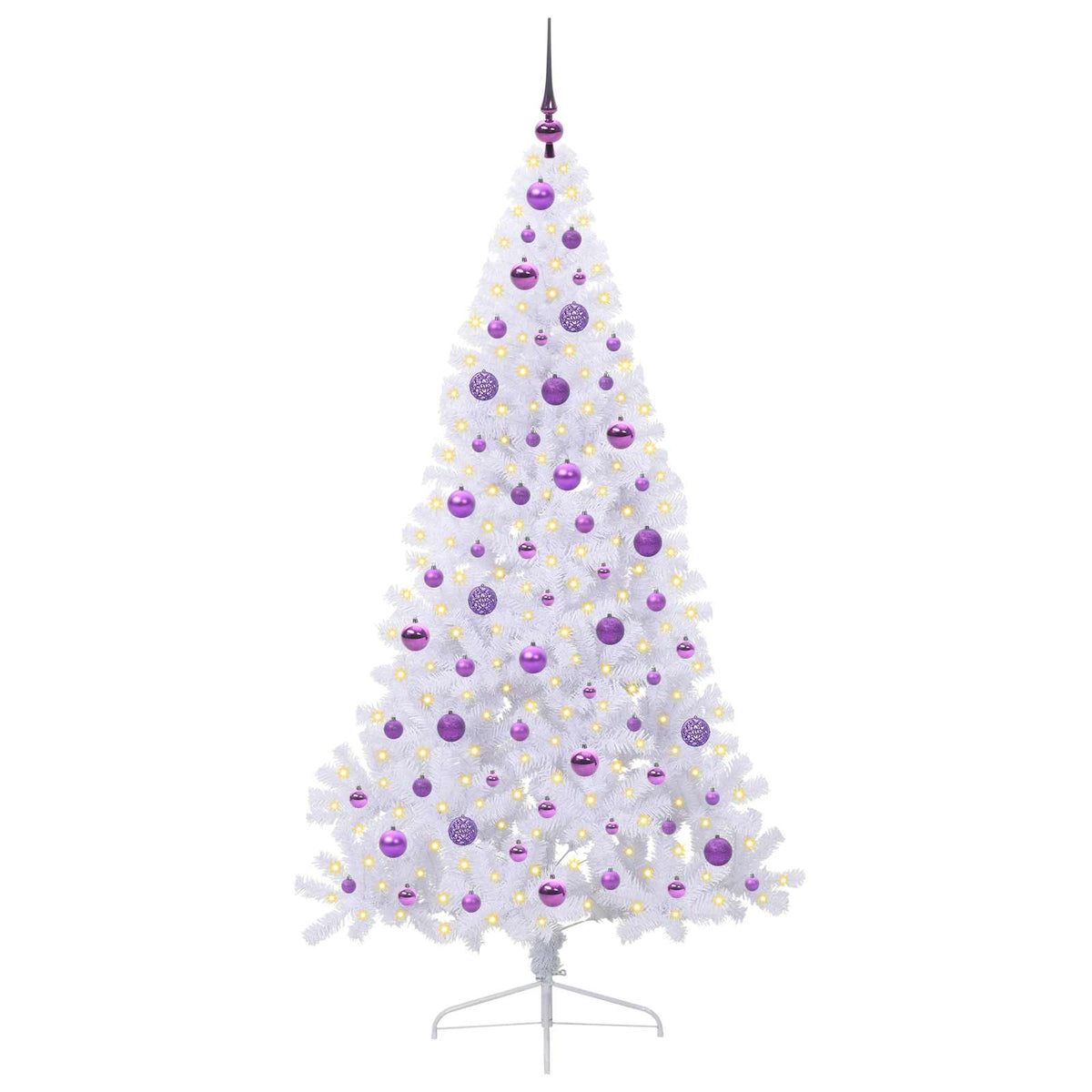 Kunstkerstboom met 300 LED Wit 180 cm PVC en staal