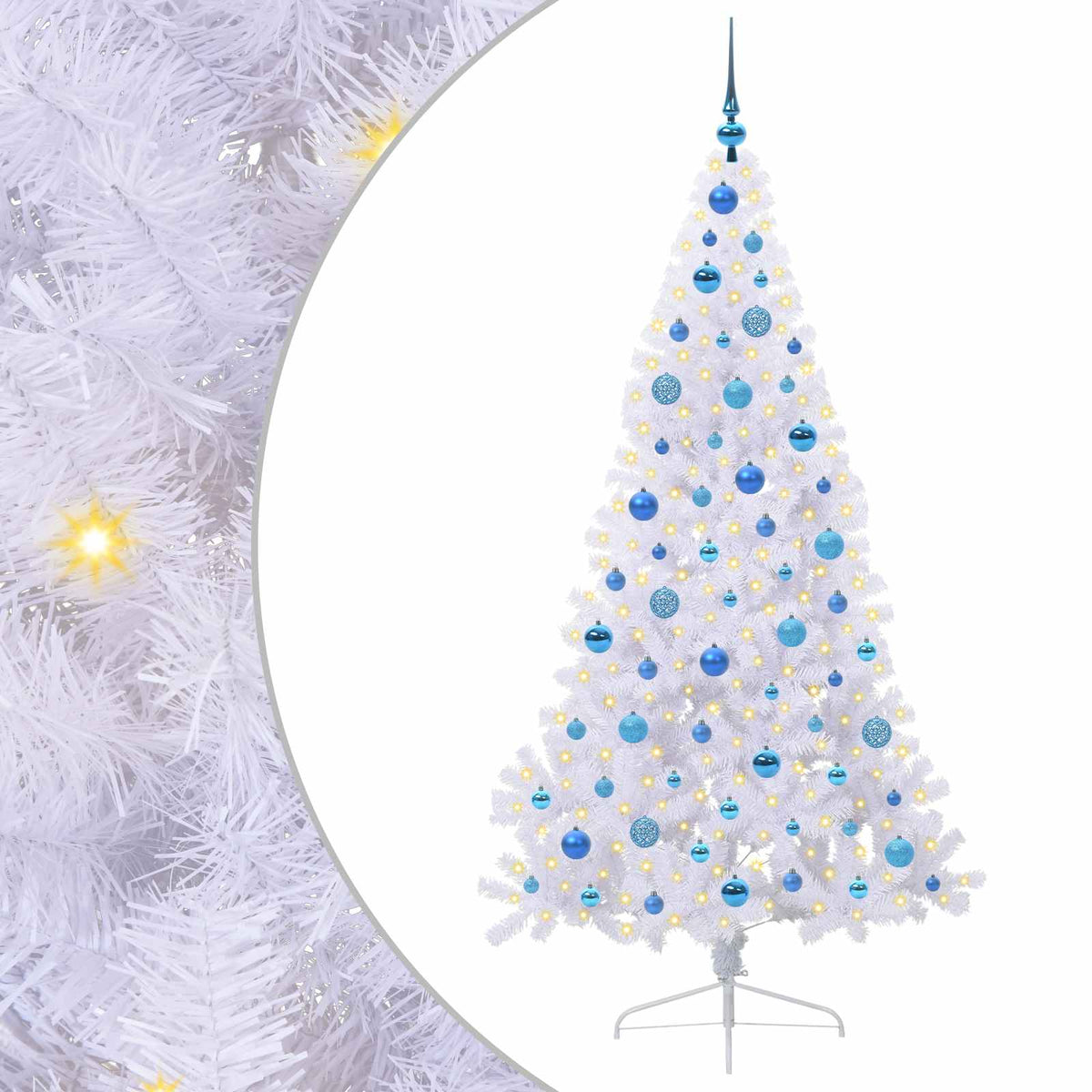 Kunstkerstboom met 300 LED Wit 180 cm PVC en staal