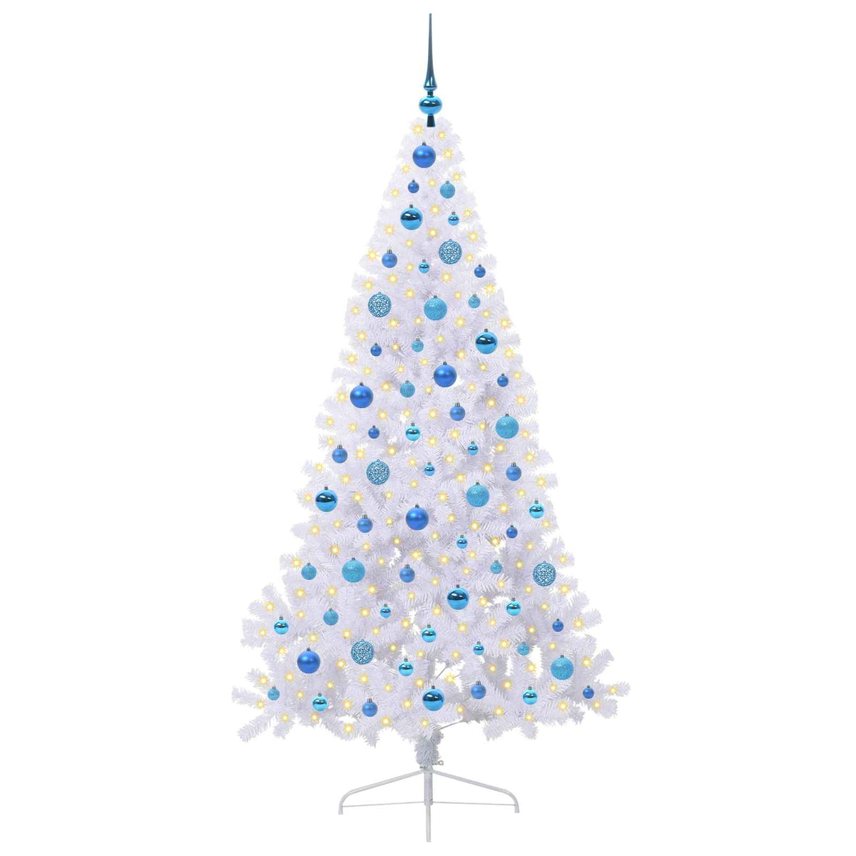Kunstkerstboom met 300 LED Wit 180 cm PVC en staal