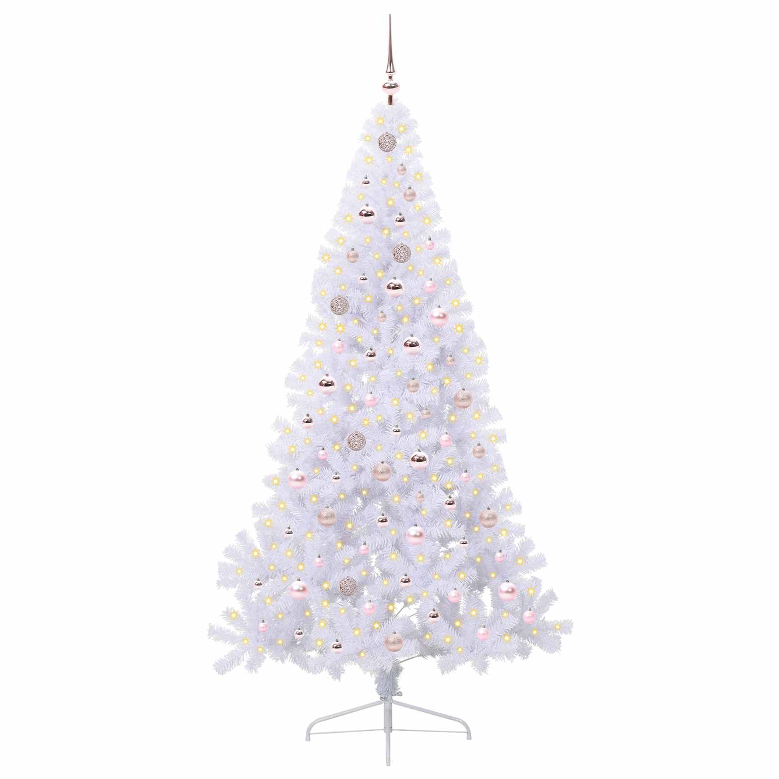 Kunstkerstboom met 300 LED Wit 210 cm PVC en staal