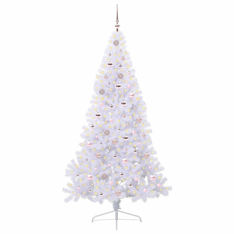 Kunstkerstboom met 300 LED Wit 210 cm PVC en staal