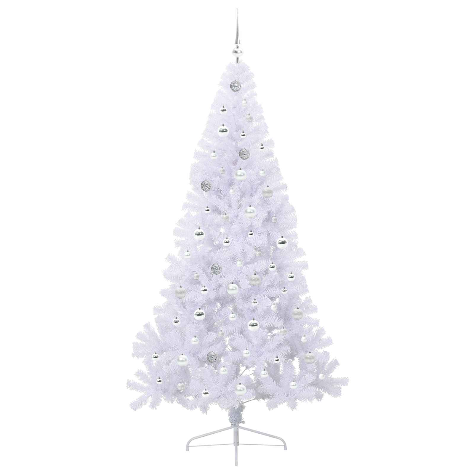 Kunstkerstboom met 300 LED Wit 210 cm PVC en staal