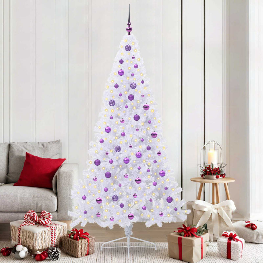 Kunstkerstboom met 300 LED Wit 210 cm PVC en staal