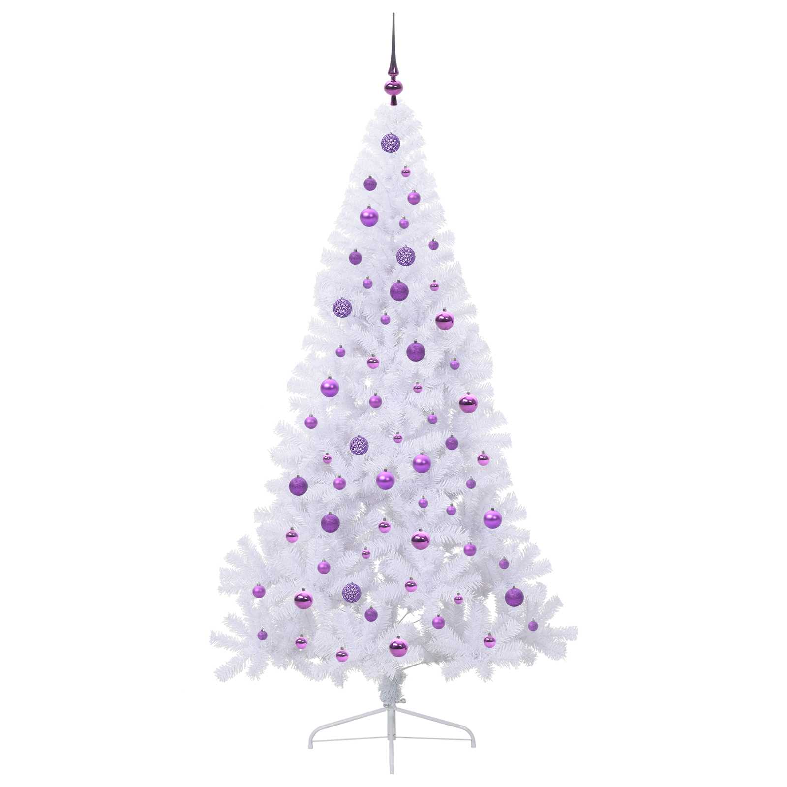 Kunstkerstboom met 300 LED Wit 210 cm PVC en staal