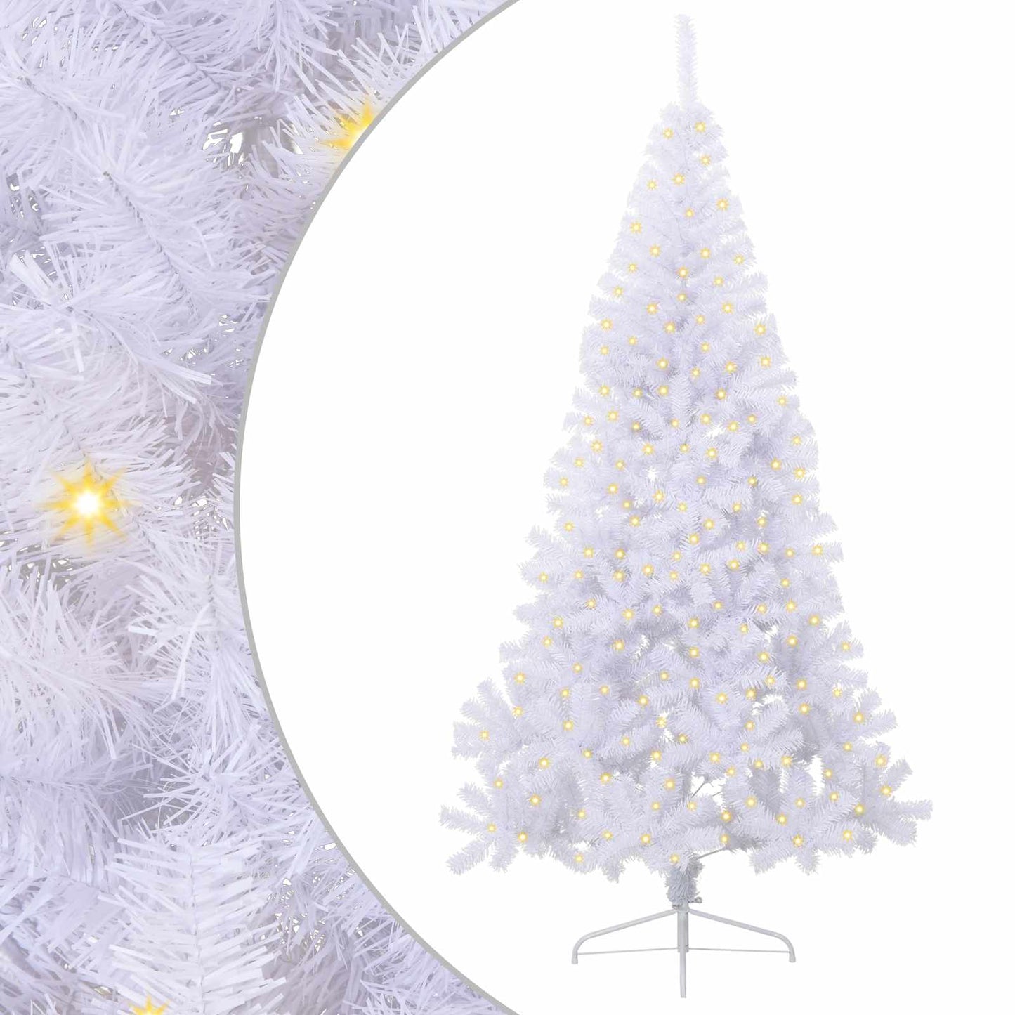 Kunstkerstboom met 300 LED Wit 240 cm PVC en staal