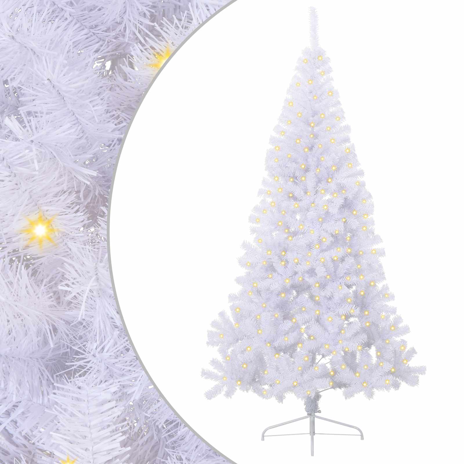Kunstkerstboom met 300 LED Wit 240 cm PVC en staal