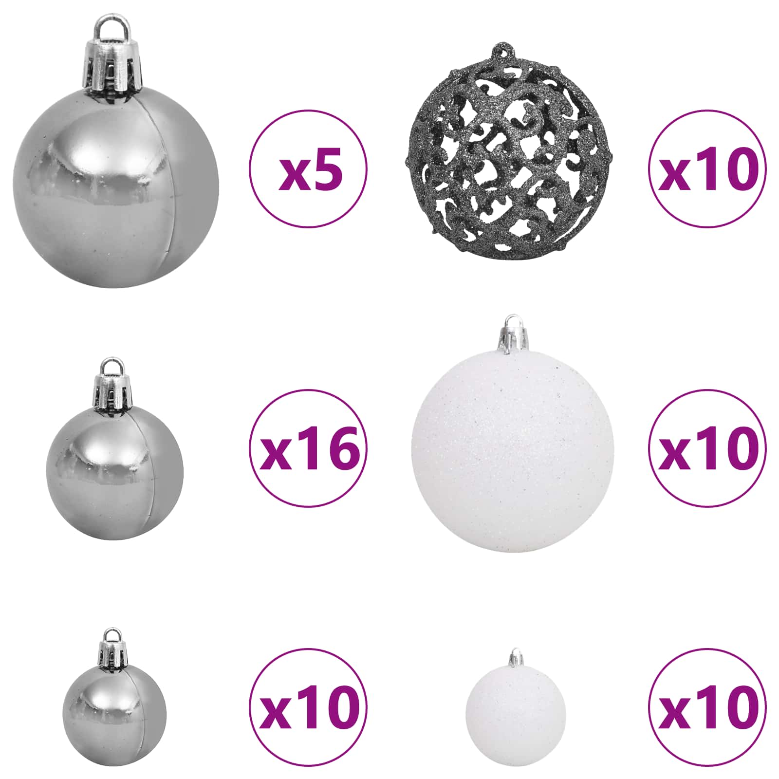 Kunstkerstboom Met 300 Led 240 Cm Pvc En Staal Wit en grijs