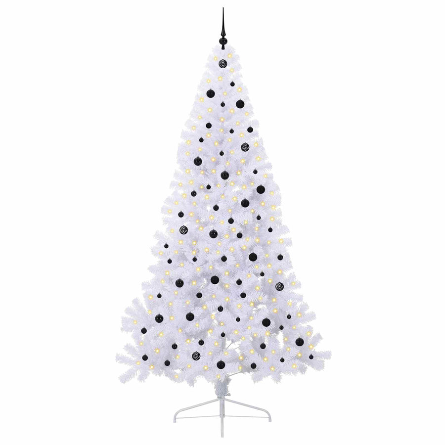 Kunstkerstboom met 300 LED Wit 240 cm PVC en staal