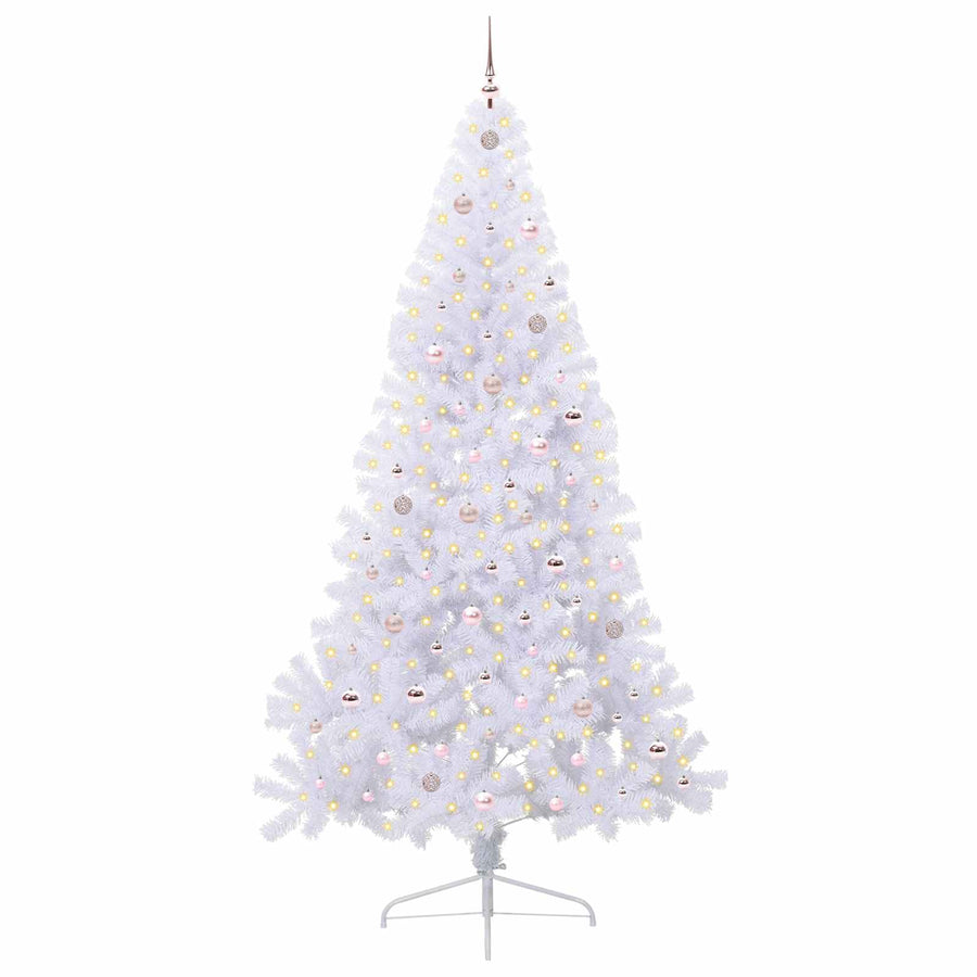 Kunstkerstboom met 300 LED Wit 240 cm PVC en staal