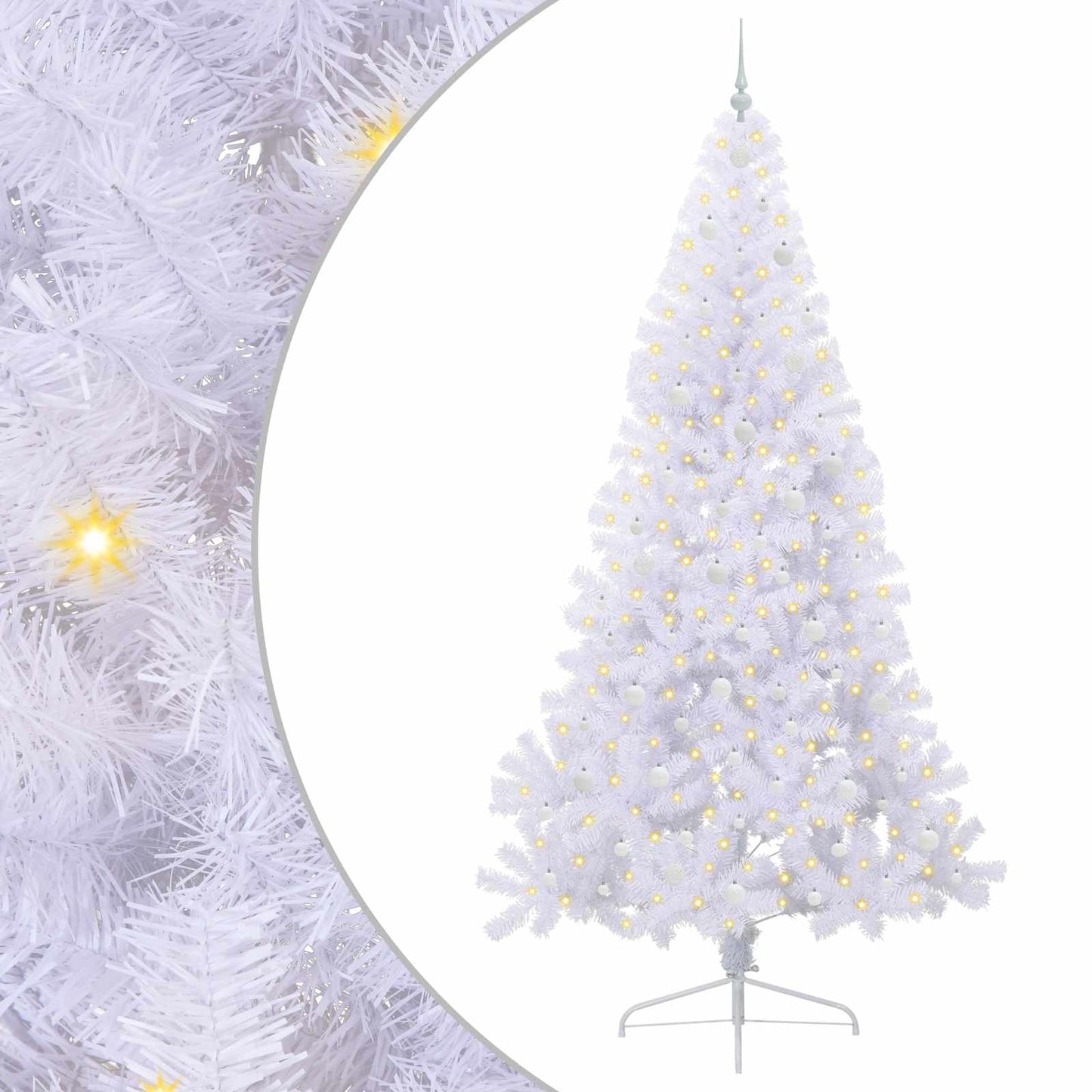 Kunstkerstboom met 300 LED Wit 240 cm PVC en staal