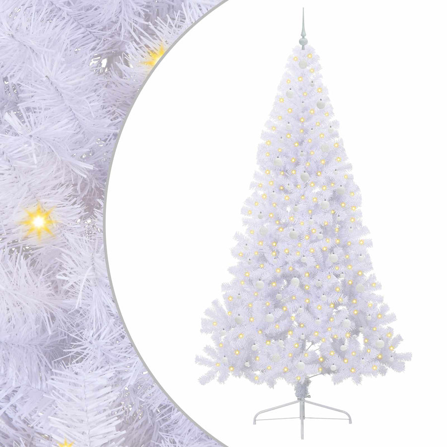 Kunstkerstboom met 300 LED Wit 240 cm PVC en staal