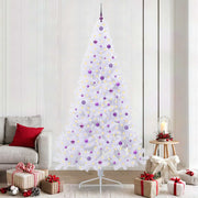 Kunstkerstboom 240 cm wit met 300 LED paars