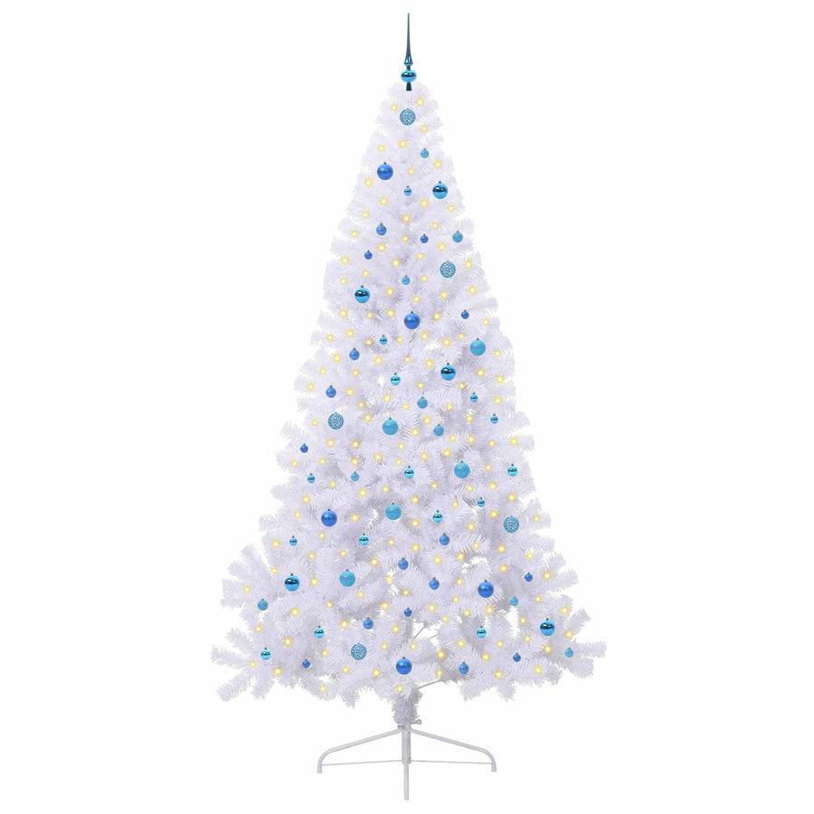 Kunstkerstboom met 300 LED Wit 240 cm PVC en staal