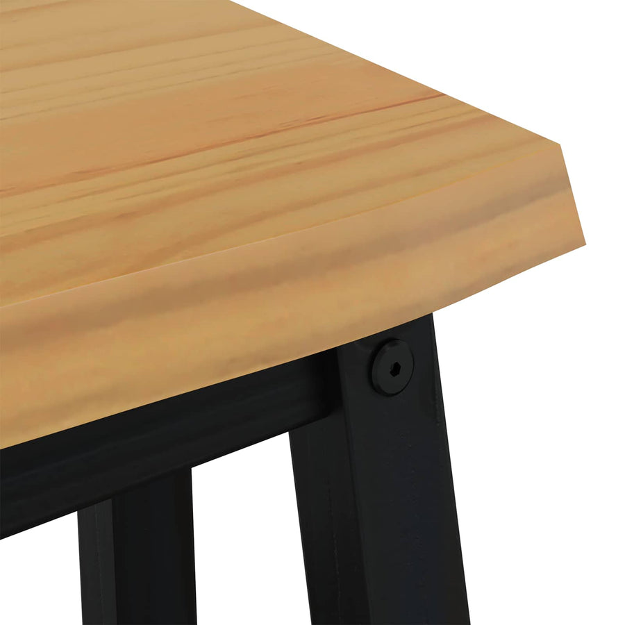Eetbank EKAI Zwart 91,5 x 29 x 45,5 cm Massief grenenhout