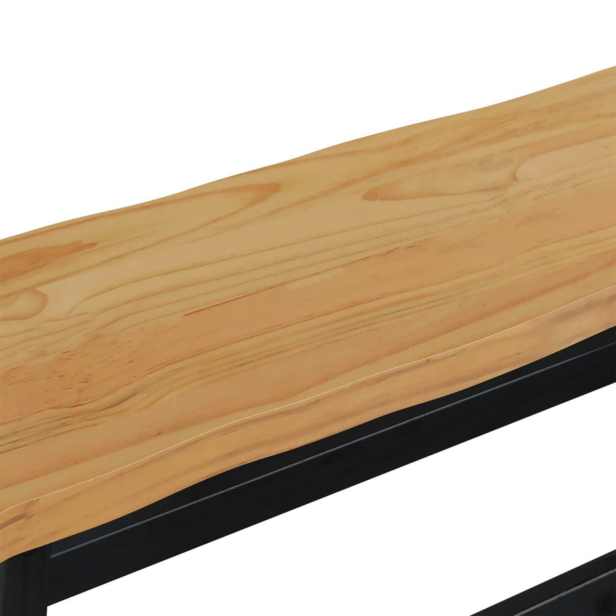 Eetbank EKAI Zwart 91,5 x 29 x 45,5 cm Massief grenenhout