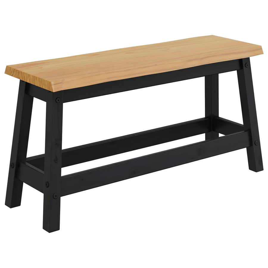 Eetbank EKAI Zwart 91,5 x 29 x 45,5 cm Massief grenenhout