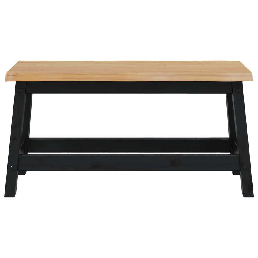 Eetbank EKAI Zwart 91,5 x 29 x 45,5 cm Massief grenenhout