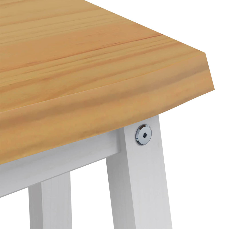 Eetbank EKAI Wit 91,5 x 29 x 45,5 cm Massief grenenhout