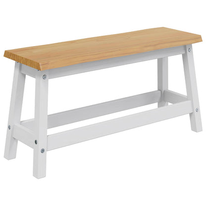 Eetbank EKAI Wit 91,5 x 29 x 45,5 cm Massief grenenhout
