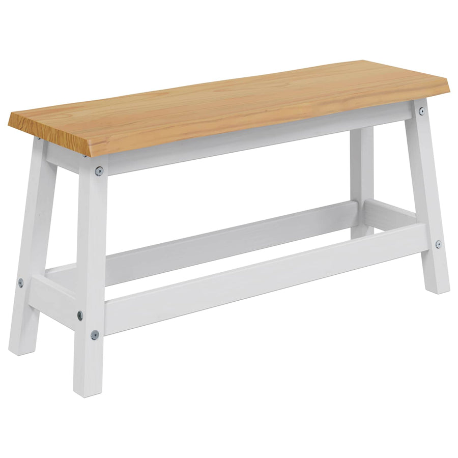 Eetbank EKAI Wit 91,5 x 29 x 45,5 cm Massief grenenhout