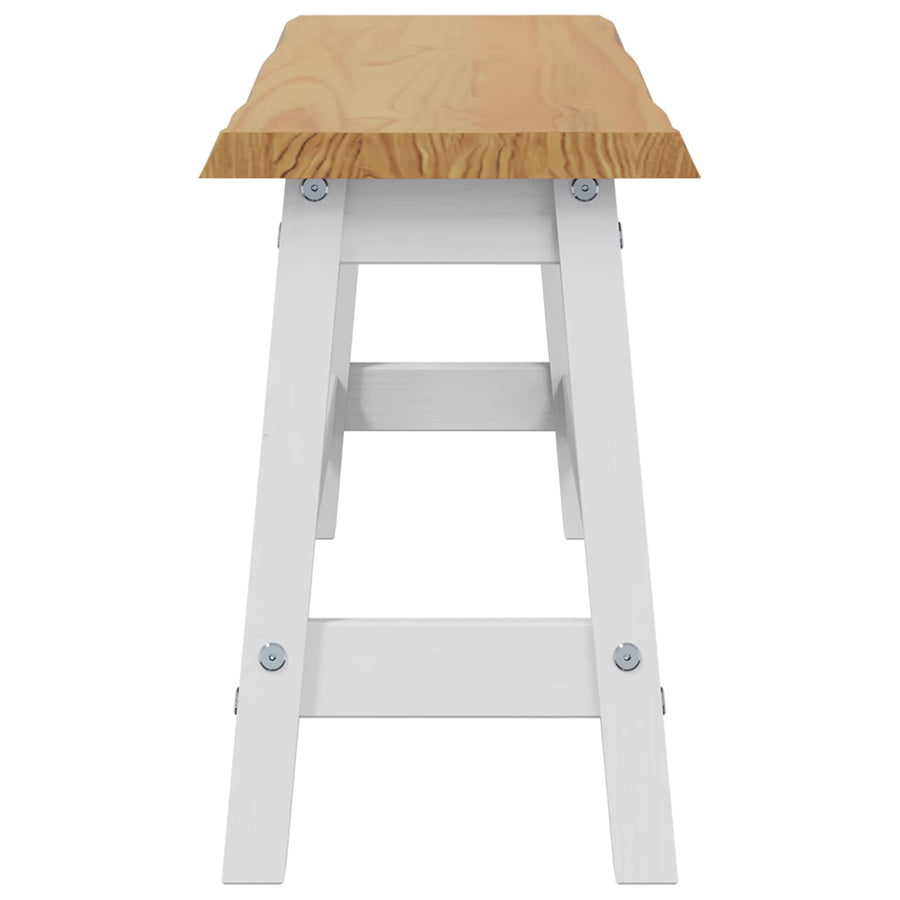 Eetbank EKAI Wit 91,5 x 29 x 45,5 cm Massief grenenhout