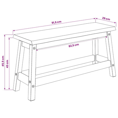 Eetbank EKAI Wit 91,5 x 29 x 45,5 cm Massief grenenhout